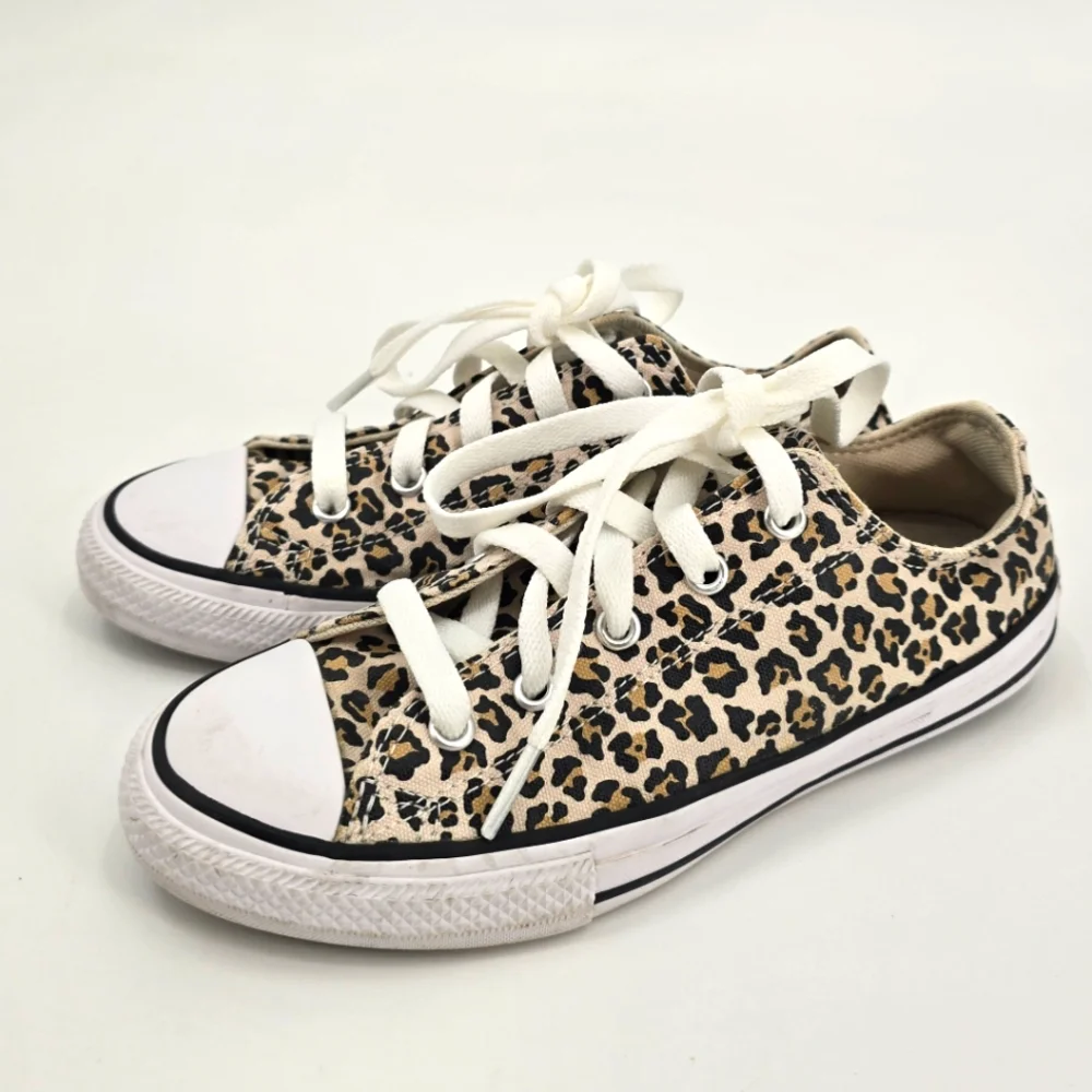 Converse All Star Leopard Print Kids Sneakers Size 2